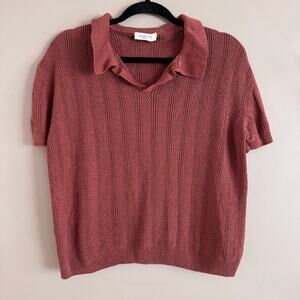 Miles Leon Linen Cotton Short Sleeve Fabien Knit Polo Made In Italy Medium $365